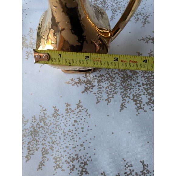 Vintage MidCentury Style Weeping Gold 8" Pitcher Vase Retro Glam EUC - Picture 11 of 12